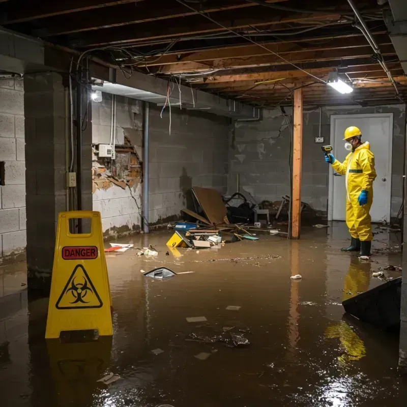 Flooded Basement Electrical Hazard in New Lenox, IL Property